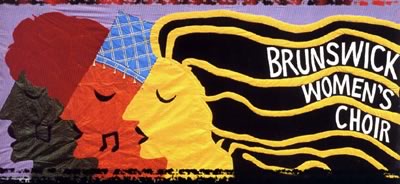 The embroidered banner of Brunswick Women's Choir The embroidered banner of Brunswick Women's Choir